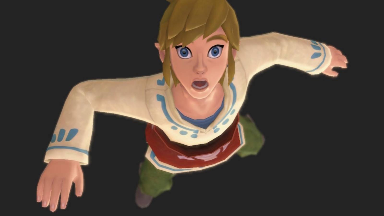 Link looking surprised in The Legend Of Zelda Skyward Sword (2011)