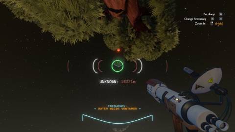 Looking through telescope in Outer Wilds (2019)