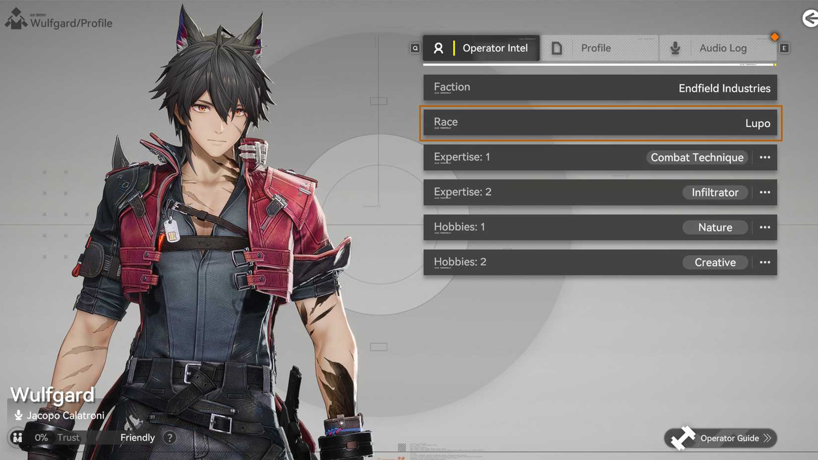 Lupo operator at Arknights Endfield