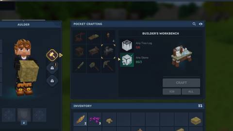 make a builder's workbench in hytale