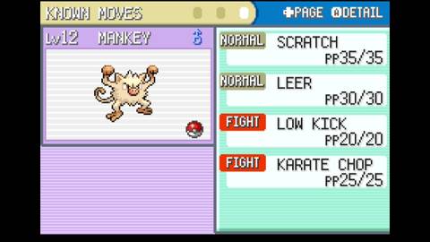 Mankey best Moveset vs Brock in Pokemon FireRed & LeafGreen