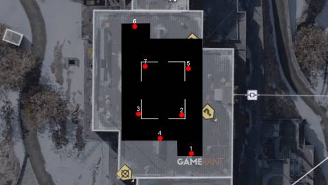 map showcasing the order to engage the switches in the Rebirth Island Gulag in Warzone