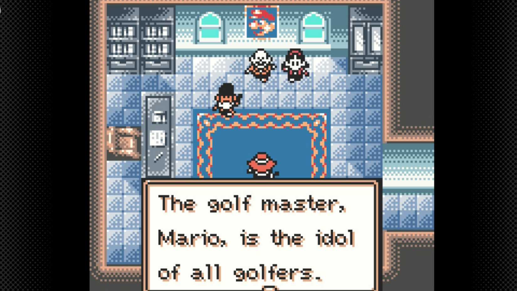 Pemain diberitahu tentang skill golf Mario di Mario Golf Game Boy Color.