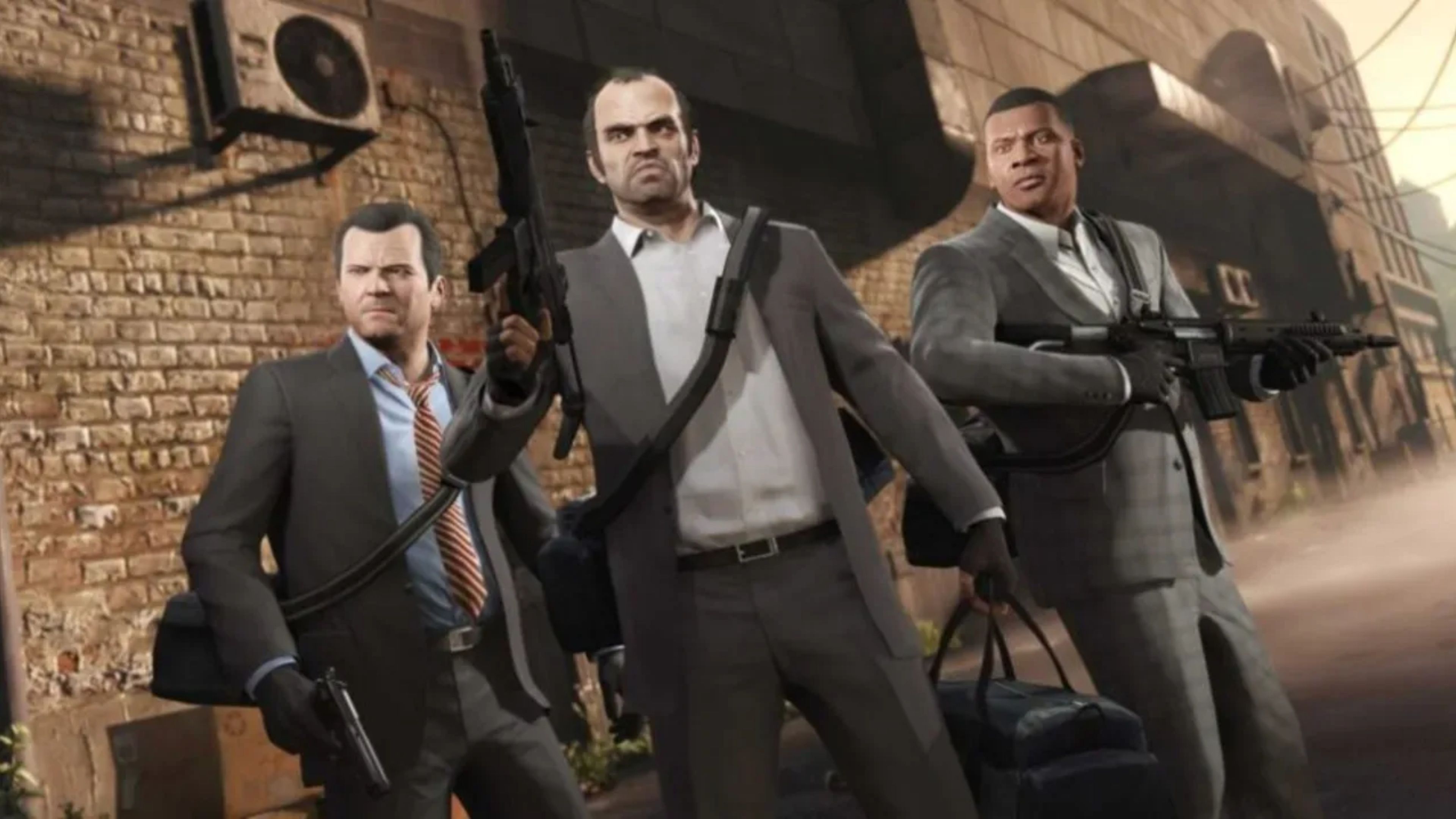 Michael, Franklin, and Trevor in Grand Theft Auto 5