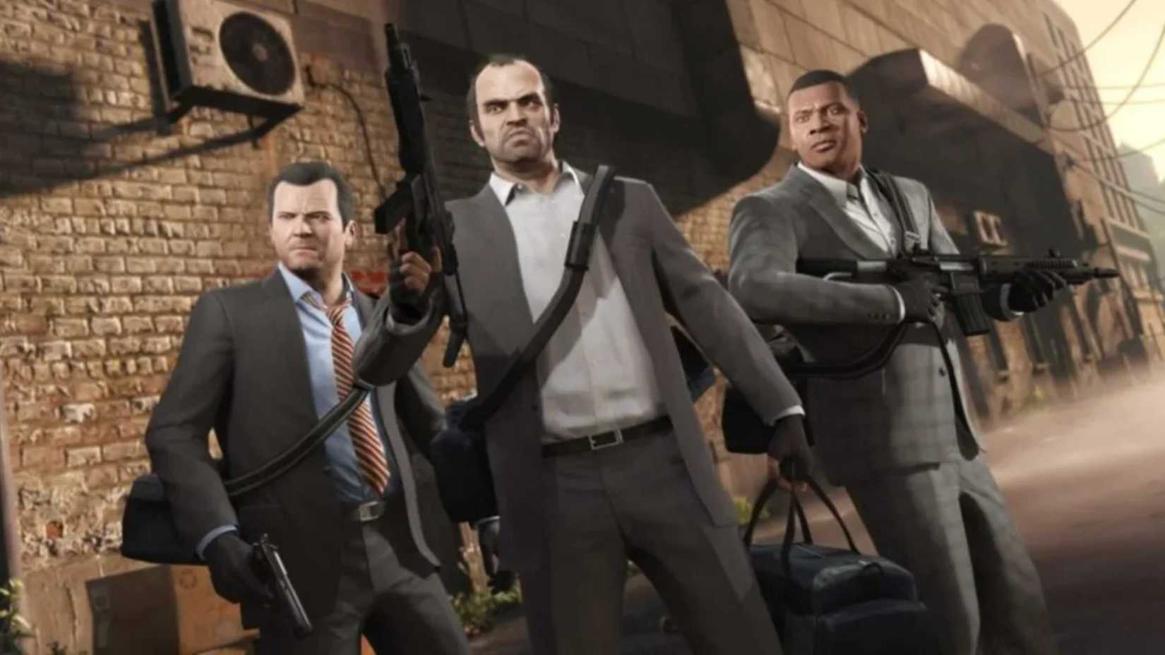 Michael, Franklin, and Trevor in Grand Theft Auto 5