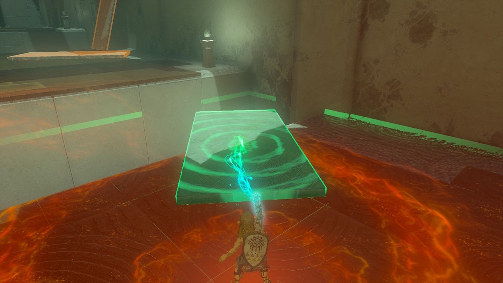 Moving a plank in The Legend of Zelda Tears of the Kingdom (2023)