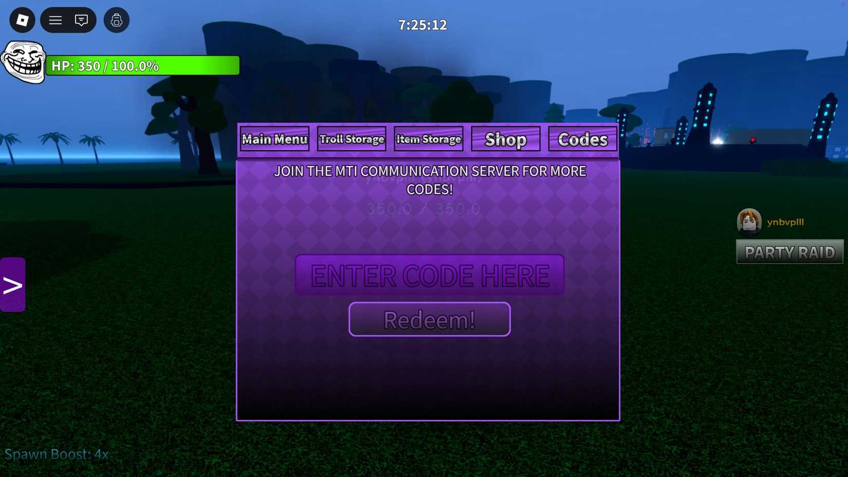 Multiverse Trollge Insanity the codes tab