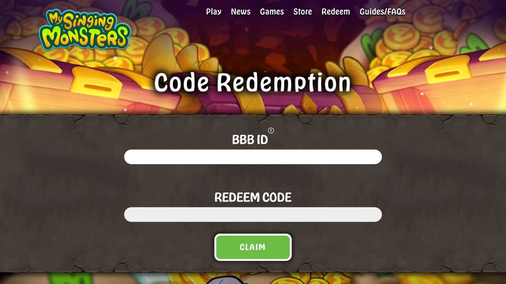 My Singing Monsters - the codes tab