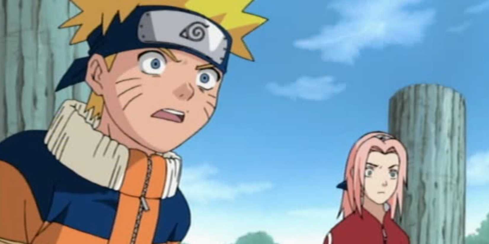Naruto and Sakura look shocked.