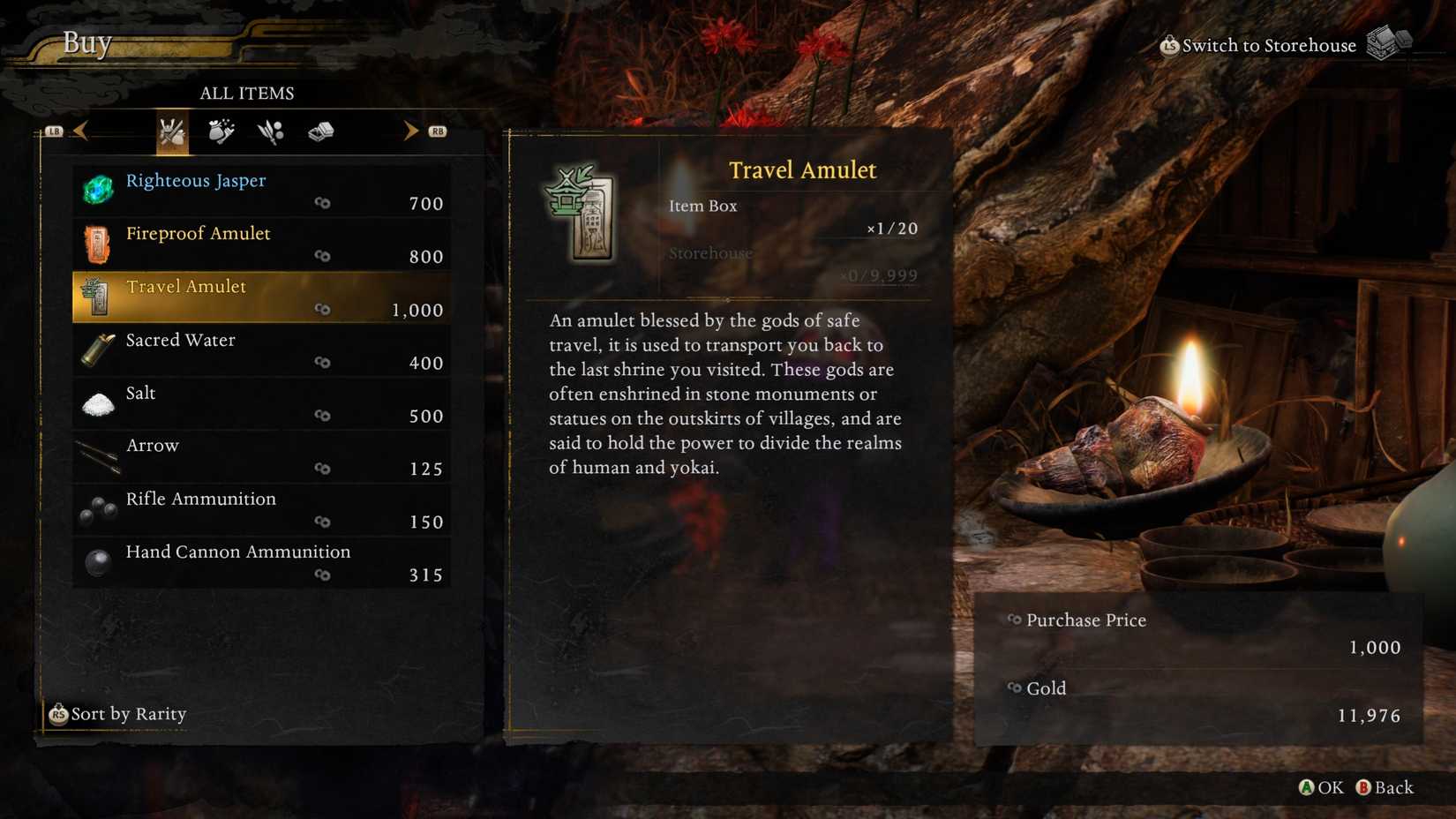 Nioh 3 Buying the Travel Amulet
