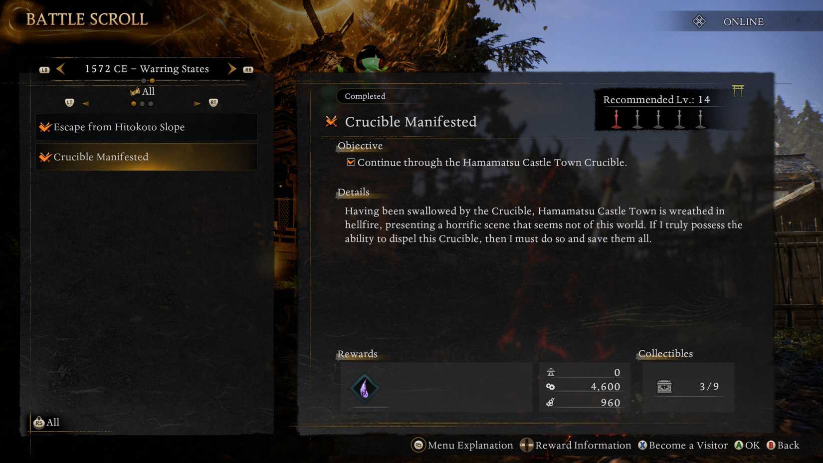 Nioh 3 Crucible Manifestation Quest 