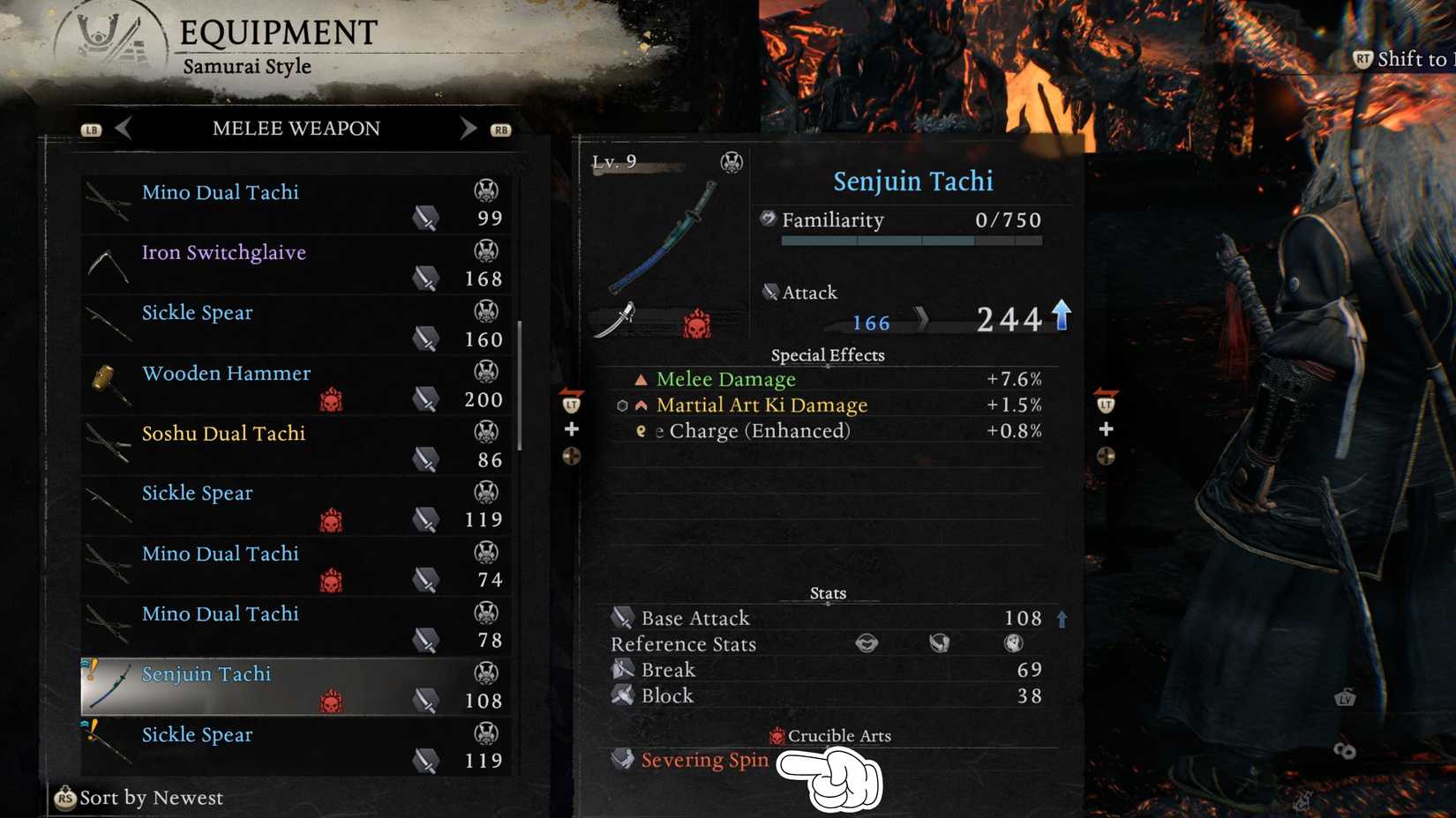 Nioh 3 Crucible Weapon with Cut Rotation