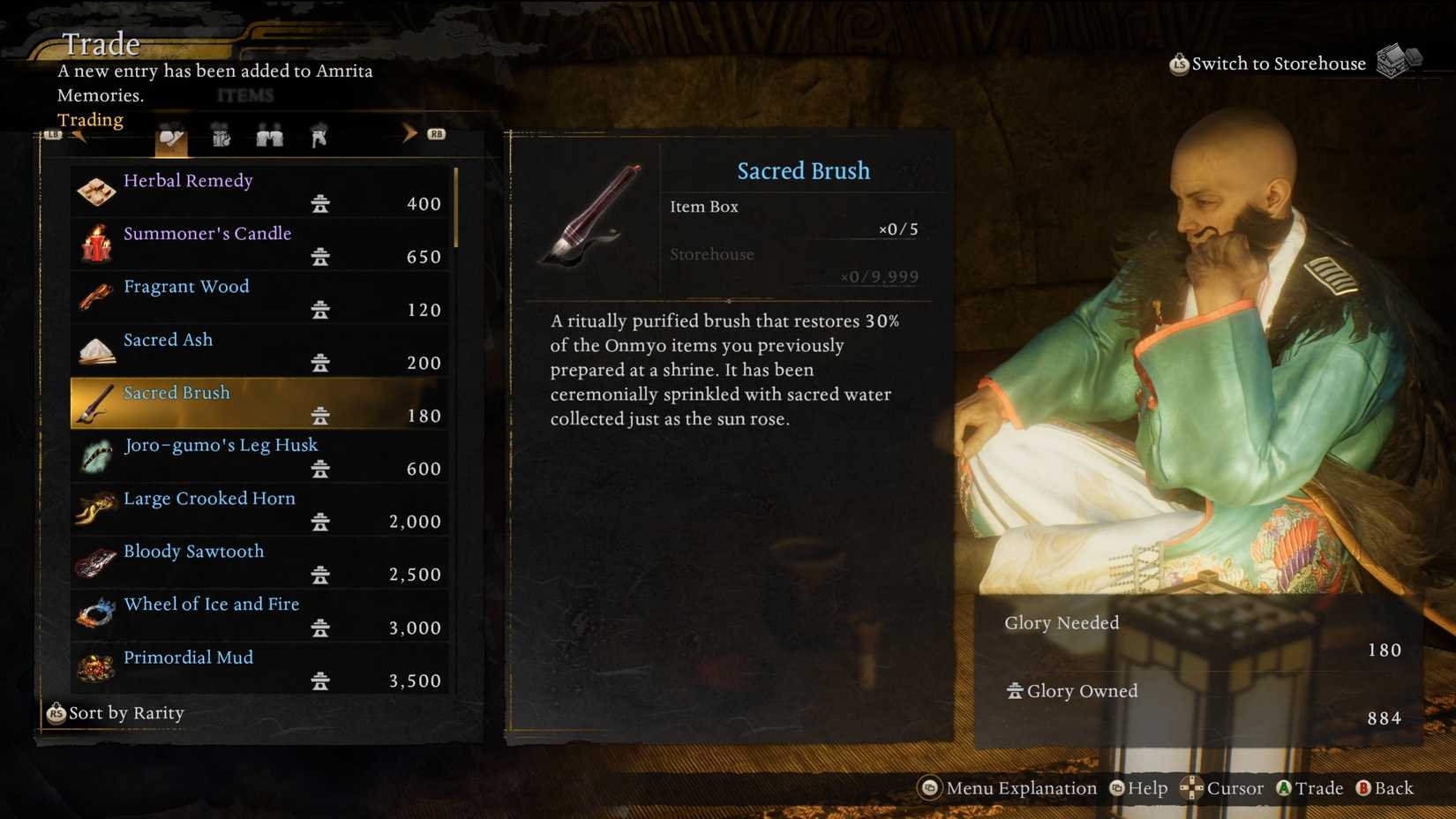 How to Use Glory to Trade in Nioh 3