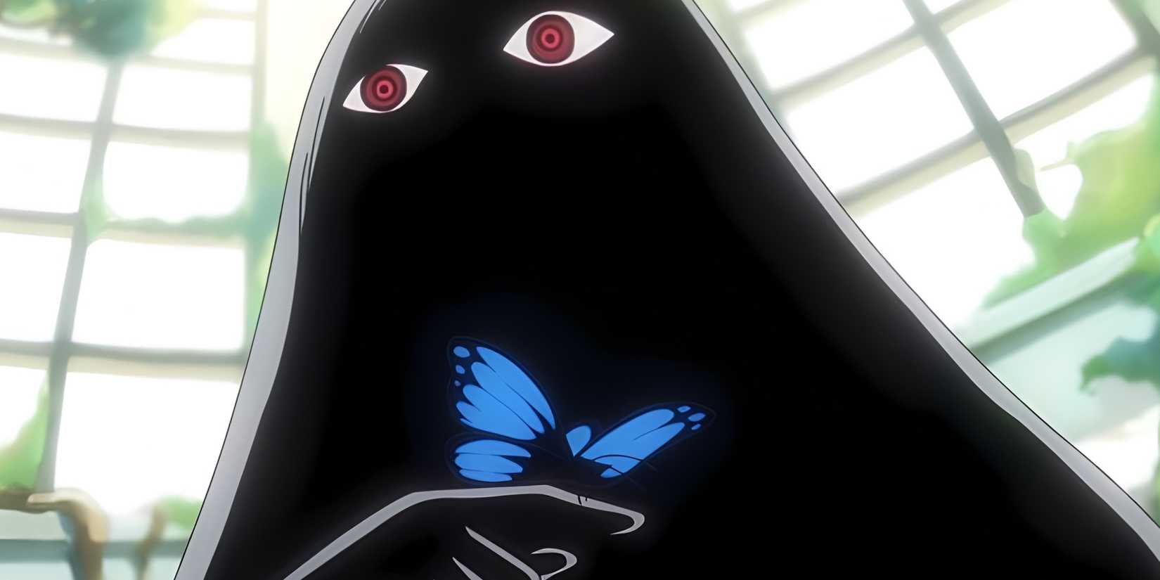 Karakter penting One Piece: Imu memegang kupu-kupu di tangan mereka.