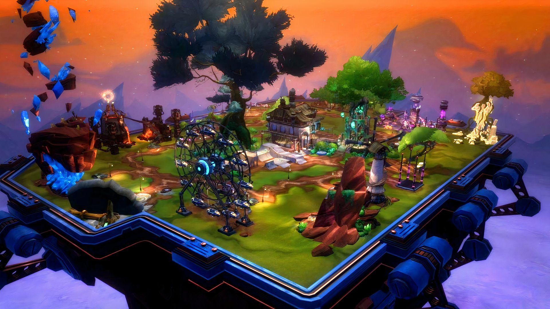 Overlooking a village in WildStar (2014)