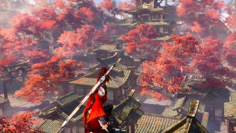 Overlooking castle grounds in Naraka Bladepoint (2021)