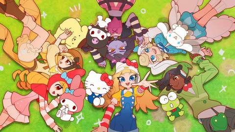 overwatch sanrio collab chibi skins laying down