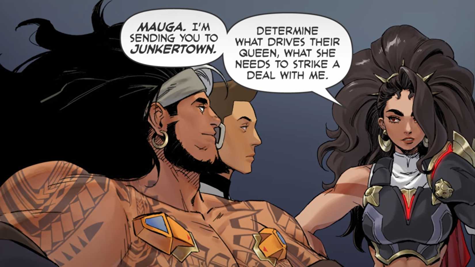 overwatch vengeance comes comic talon mauga junker queen diplomacy junkertown