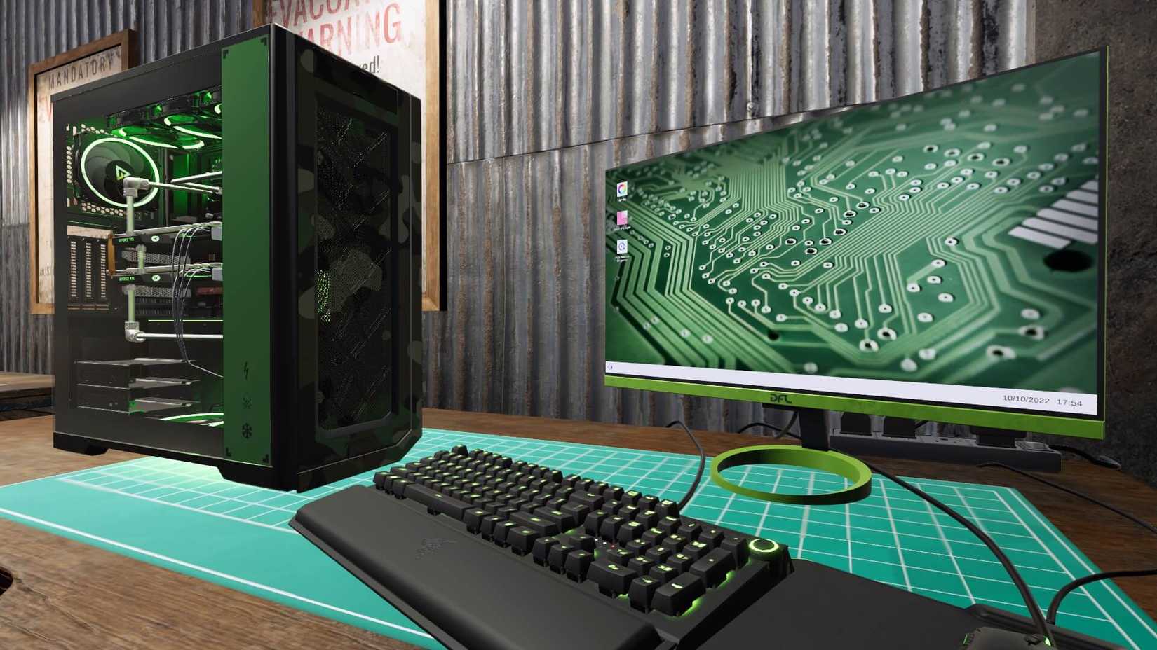 pc building Simulator 2 desk with computer