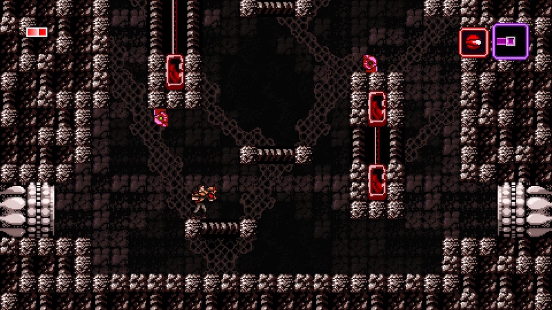 Platforming in a level in Axiom Verge (2015)