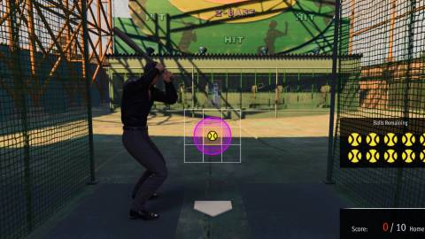 Playing a baseball mini-game in Like A Dragon Infinite Wealth (2024)