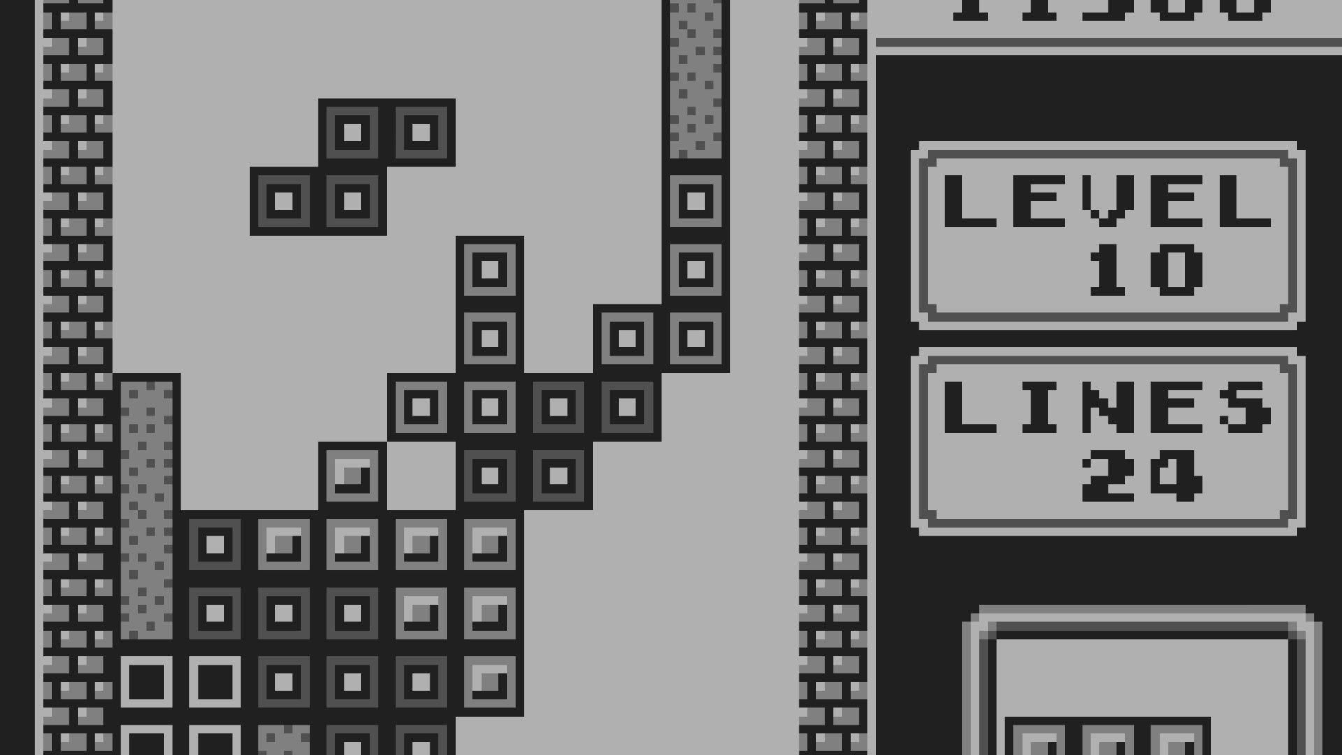 Playing a match in Tetris (Game Boy)
