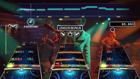 Playing a song in Rock Band 4 (2015)