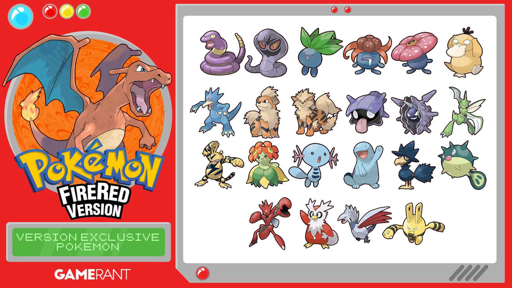 All Pokemon FireRed and LeafGreen Differences