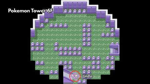 Pokemon Tower 6F ghost blocking top floor pokemon firered leafgreen