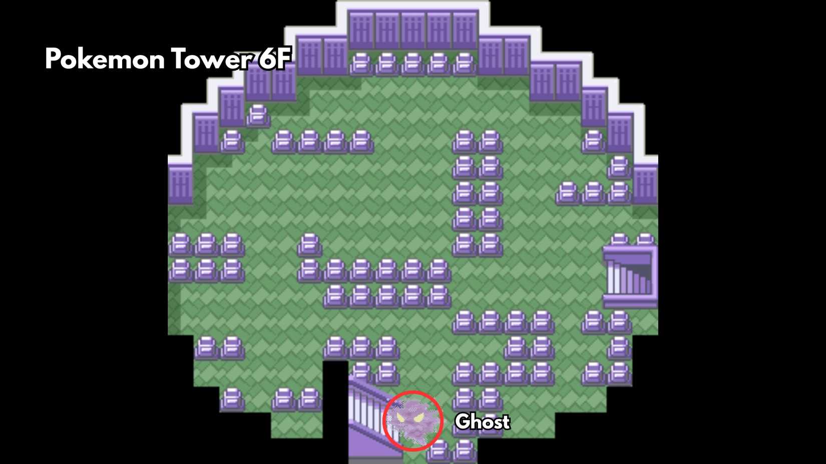 Pokemon Tower 6F ghost blocking top floor pokemon firered leafgreen