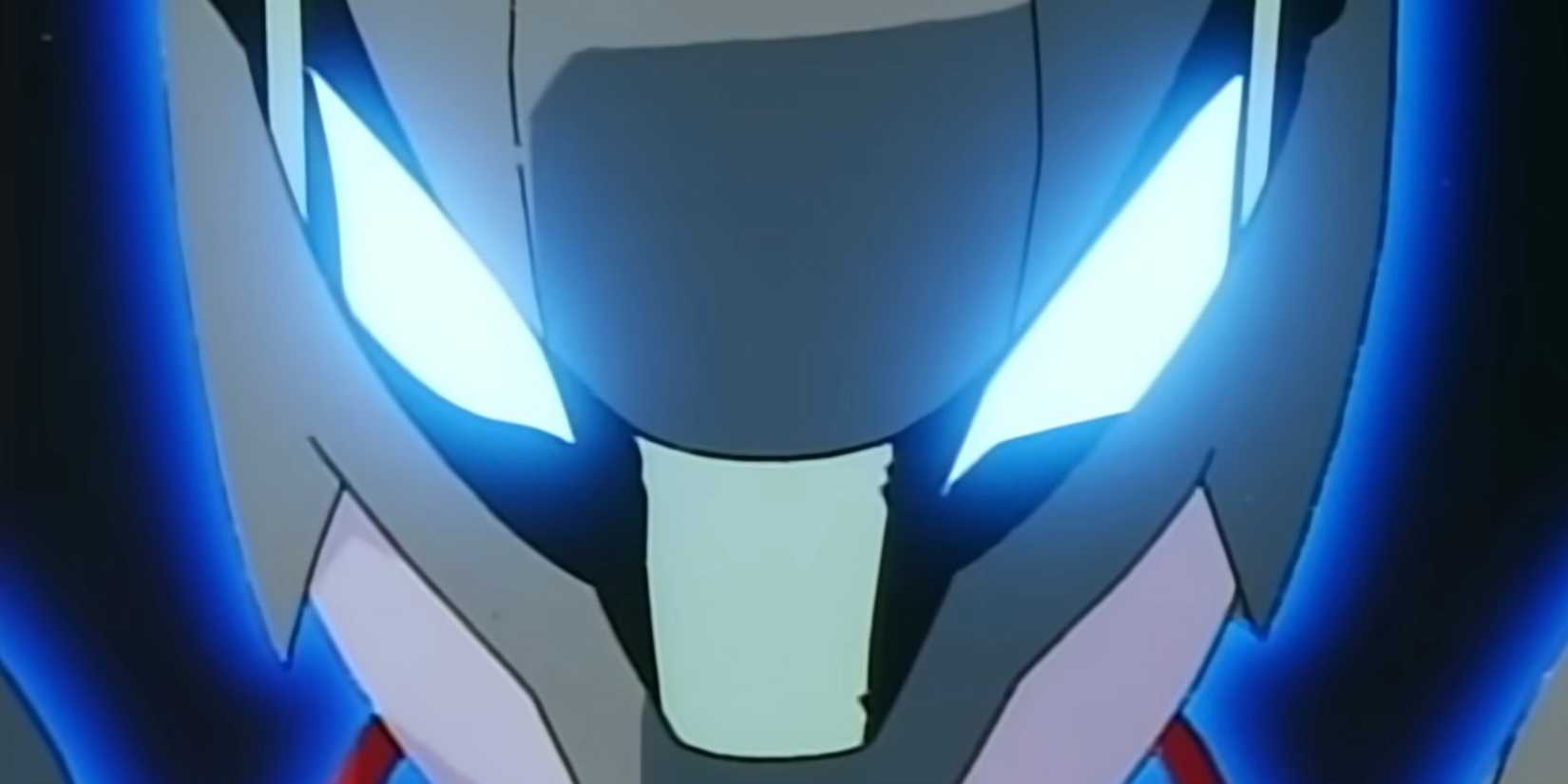 The armored Mewtwo's eyes glow and it prepares a powerful psychic attack.