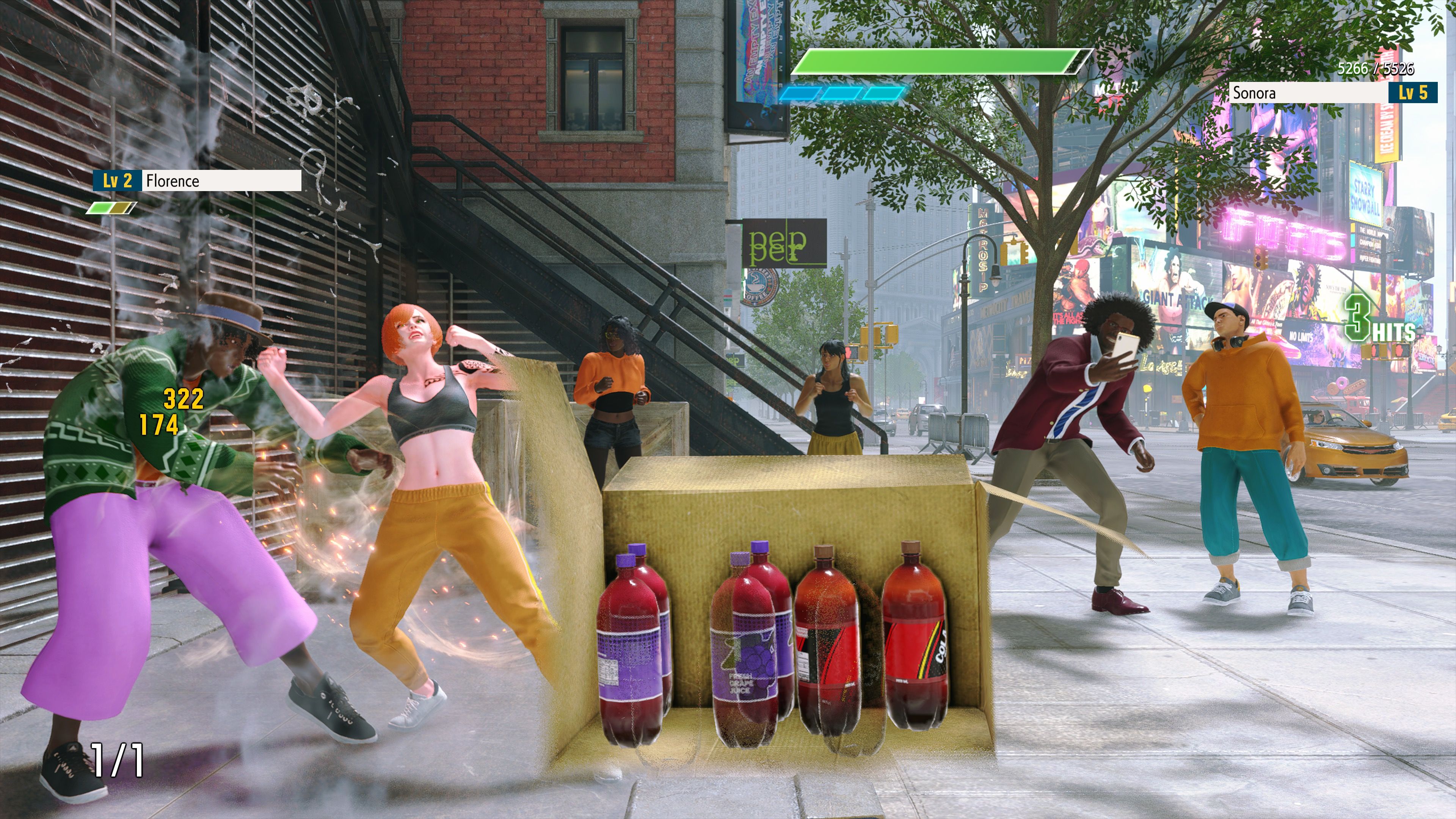 Punching enemies in the streets in Street Fighter 6 (2023)