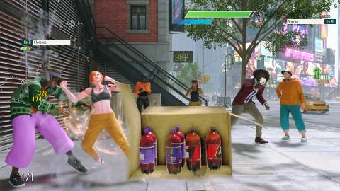 Punching enemies in the streets in Street Fighter 6 (2023)