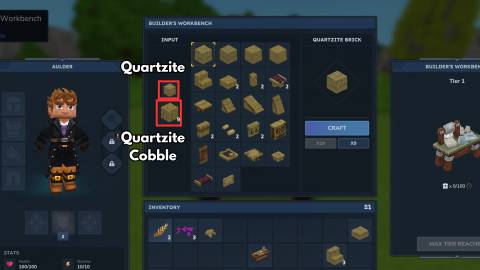 Quartzite builder's workbench hytale