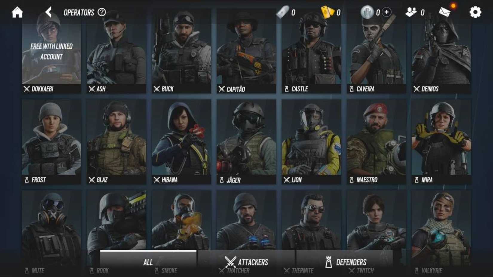 Rainbow Six Mobile operators