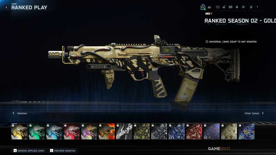 Ranked Season 02 Gold (Weapon Camo) - Black Ops 7 Ranked Play