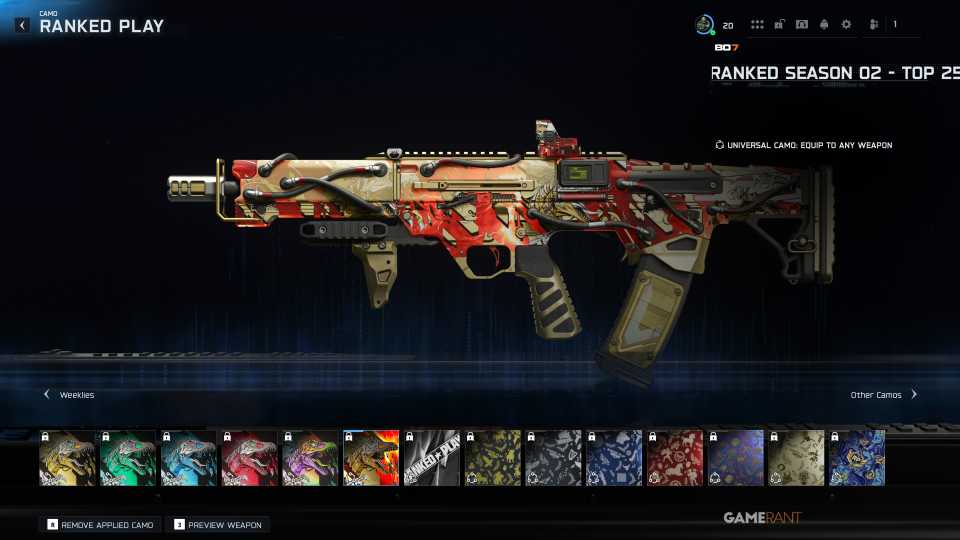 Ranked Season 02 Top 250 (Weapon Camo) - Black Ops 7 Ranked Play