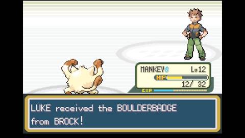Receiving Boulderbadge in Pokemon FireRed & LeafGreen