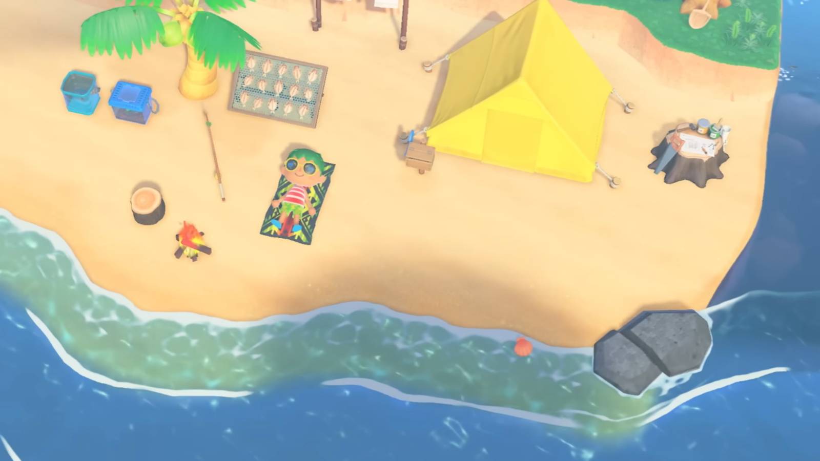 Relaxing in Animal Crossing: New Horizons
