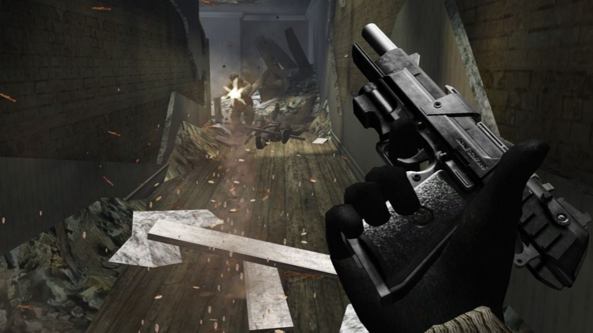 Reloading a pistol in Black (2006)