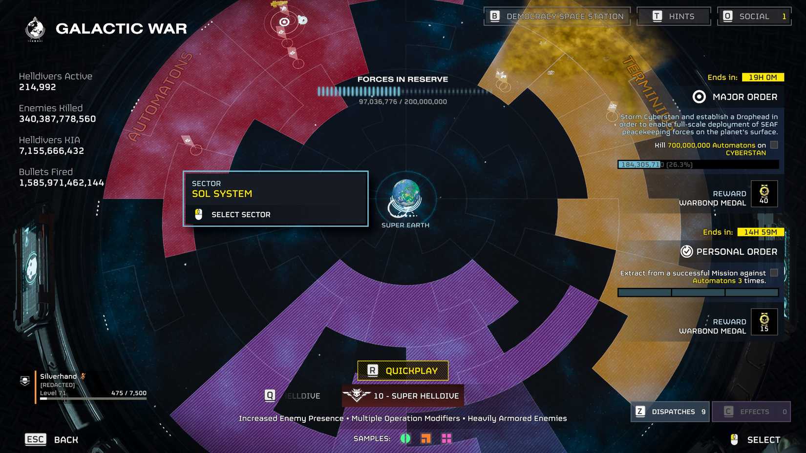 remaining helldivers lives