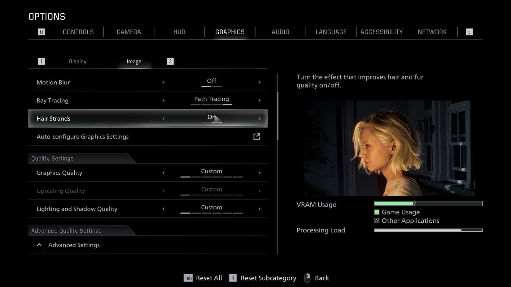 resident evil requiem pc hairs setting