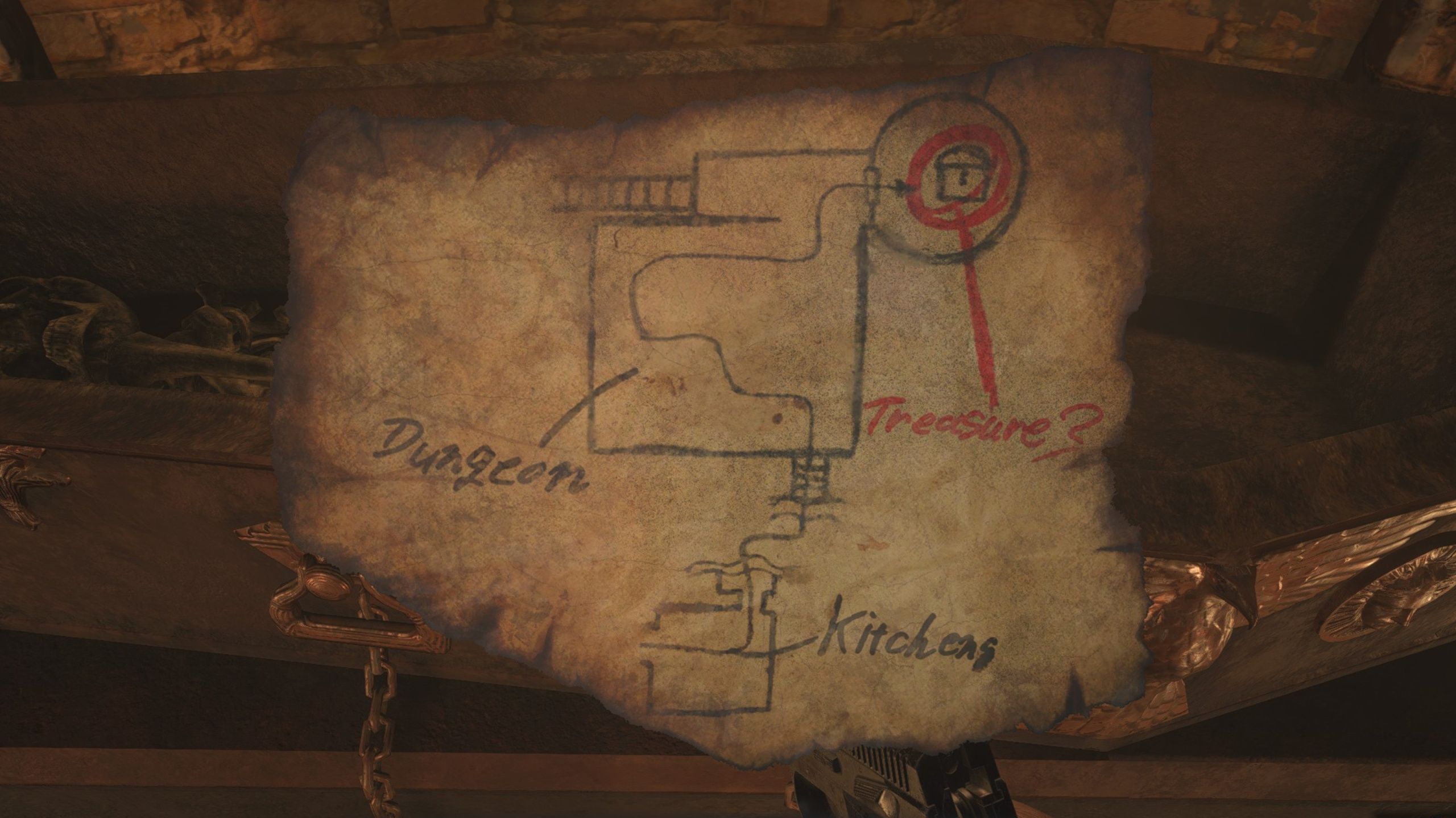 Resident Evil Village Treasure Map Solution (How to Light Torches in Basement)