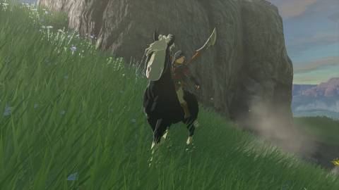 Riding a horse in The Legend of Zelda Tears of the Kingdom (2023)