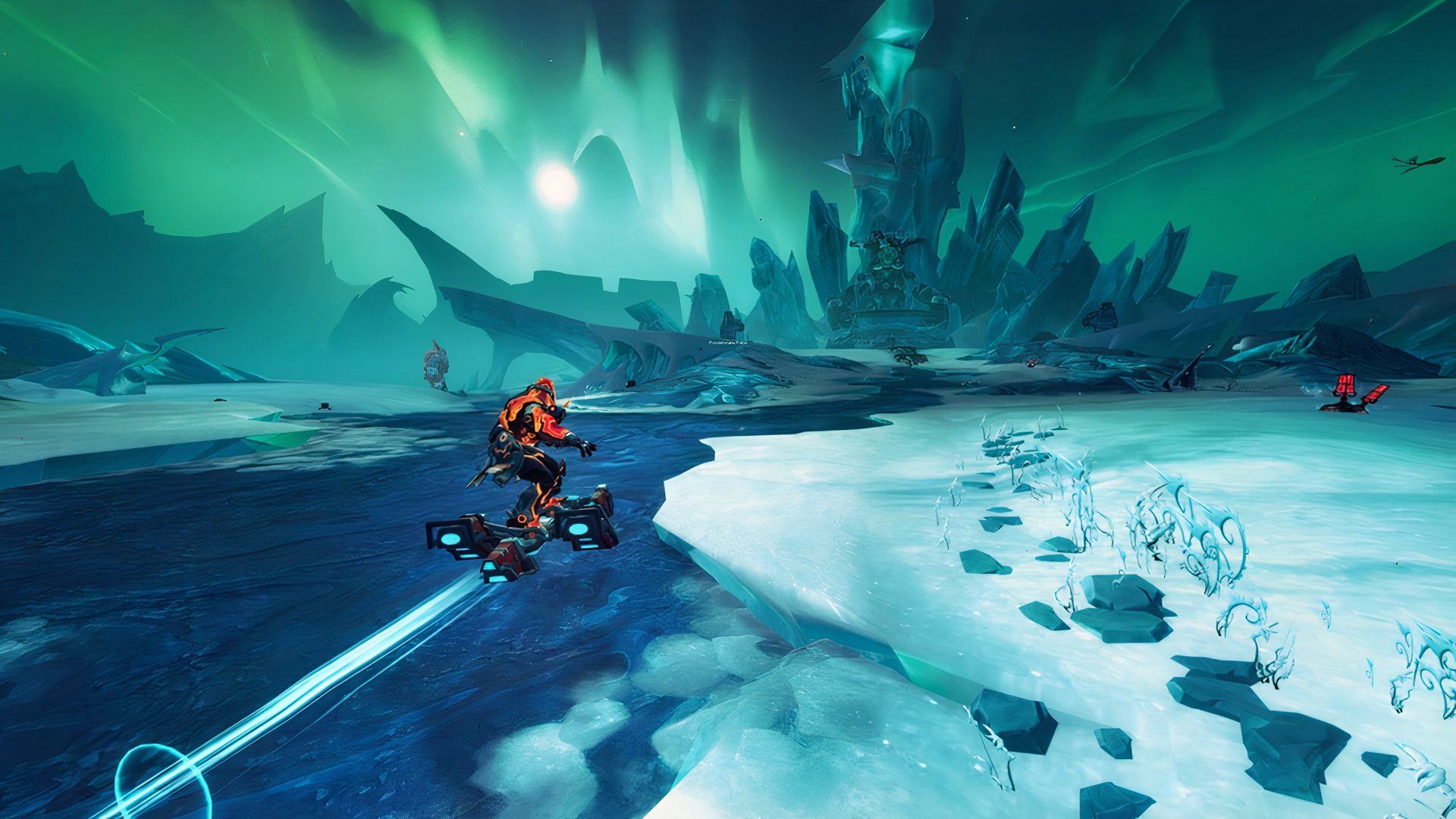 Riding a hoverboard in WildStar (2014)