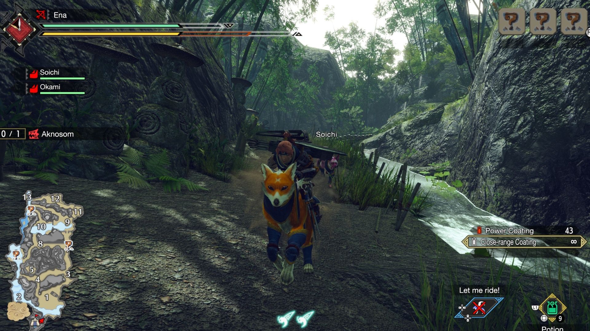 Riding a Palamute in Monster Hunter Rise (2021)