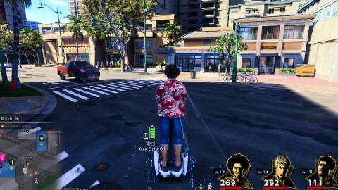 Riding a Segway around in Like A Dragon Infinite Wealth (2024)