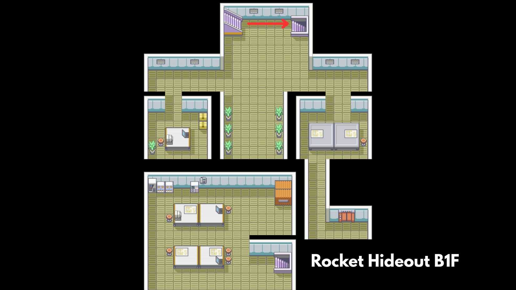 Rocket Hideout B1F silph scope pokemon firered leafgreen