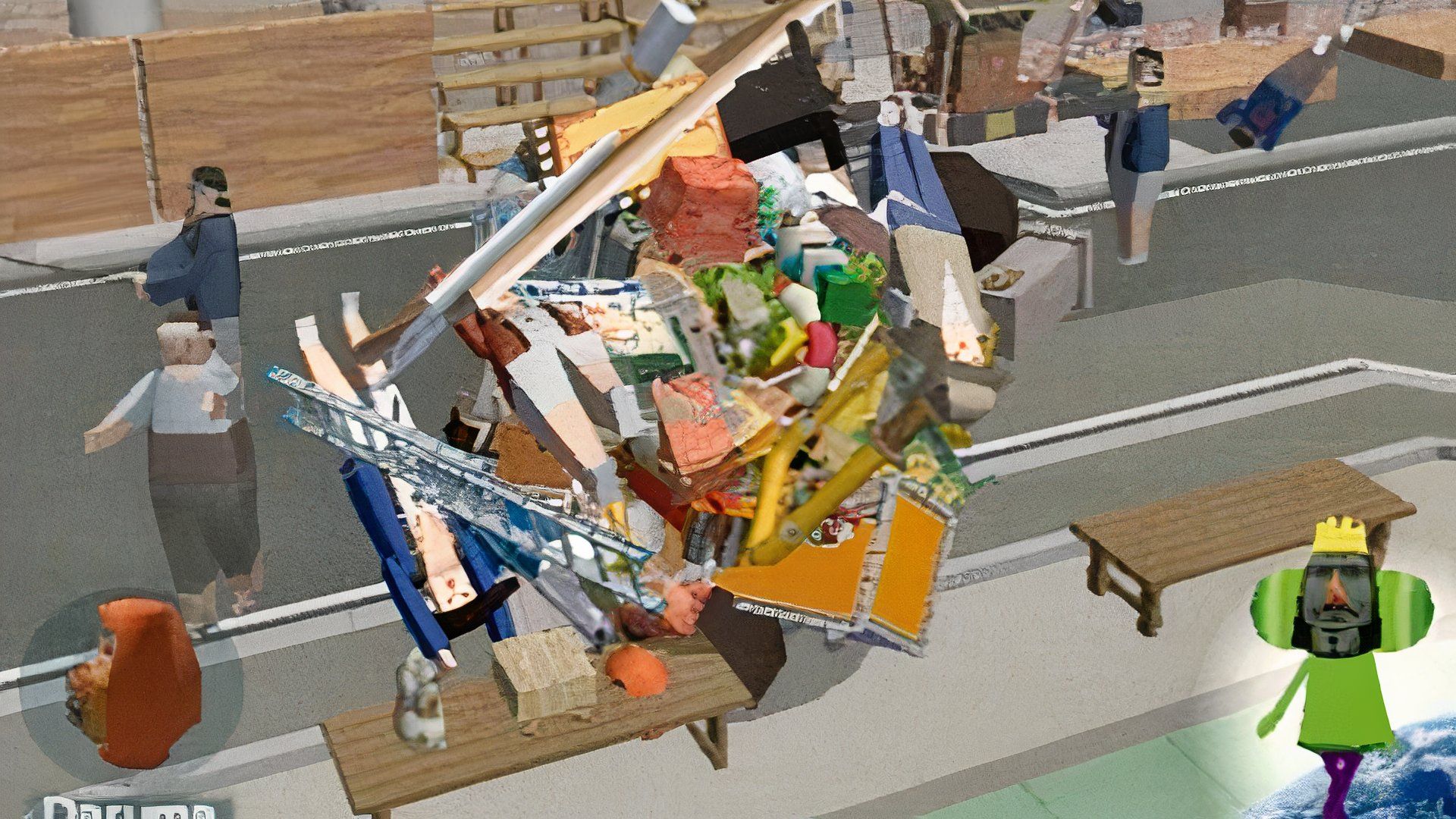 Rolling in the harbor in Katamari Damacy (2004)