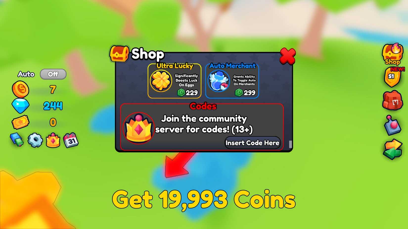 Royal Hatchers Codes Tab